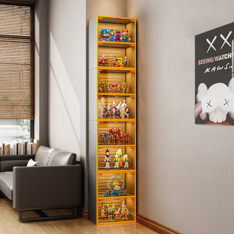 手办乐高收纳盒仿亚克力玩具盲盒透明架防尘积木摆件家用展示柜子