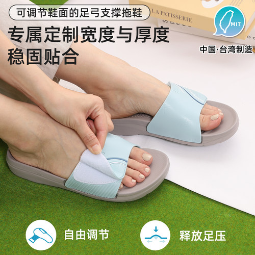 台湾ATTA2026新款女士足弓支撑拖鞋可调节鞋面宽楦型减震缓压厚底