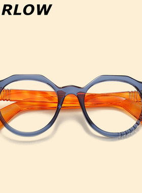 蓝色眼镜框男女设计师款潮牌特色TR90近视可配度数素颜装饰眼镜架