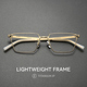 超轻纯钛设计师款 不规则金丝眼镜框男可配度数轻奢斯文高端眼睛架