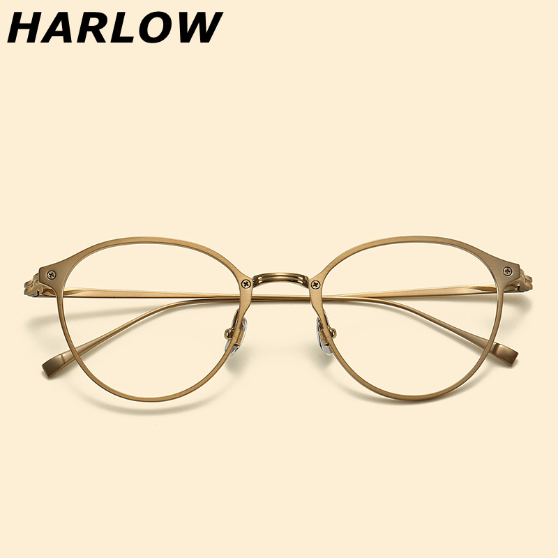 日本手工纯钛近视眼镜框男女款潮