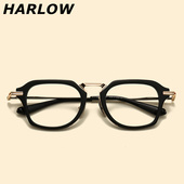 纯钛眼镜框男大脸155mm加宽大码 手工日系潮牌黑框近视眼镜钛架男