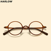 44小框高度数近视眼镜框可配镜片超轻茶色小圆形防蓝光眼睛框镜架