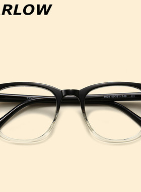 tr90蓝色眼镜框男女潮大脸光学镜架显瘦可配近视镜片全框眼镜架轻