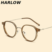 冷茶色素颜眼镜框男女复古高度近视厚边小框可配1000度日系眼镜架