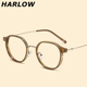 冷茶色素颜眼镜框男女复古高度近视厚边小框可配1000度日系眼镜架