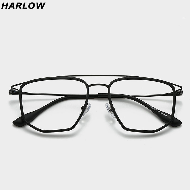 飞行员双梁眼镜框近视男款大脸超轻黑色大框日系复古痞帅眼睛架潮