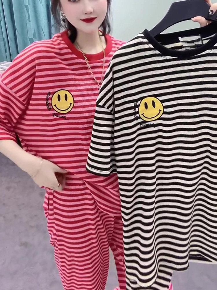 早秋短袖家居服睡衣女