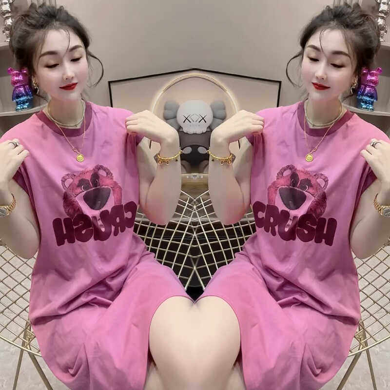棉质睡衣草莓熊新款宽松可爱卡通