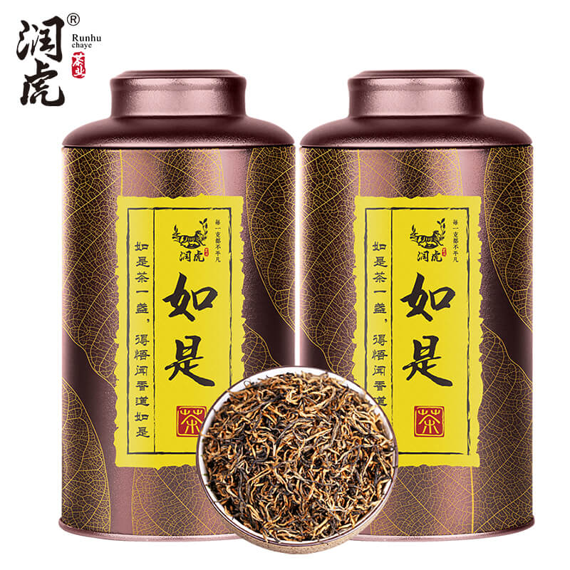 潤虎茶葉 金駿眉紅茶茶葉散裝紅茶500g罐裝金俊眉茶葉蜜香