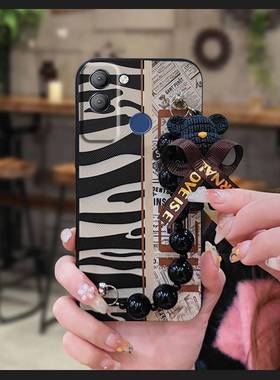 适用Tecno POP5 LTE/传音BD4手机壳趣味小熊手链潮流散热简约