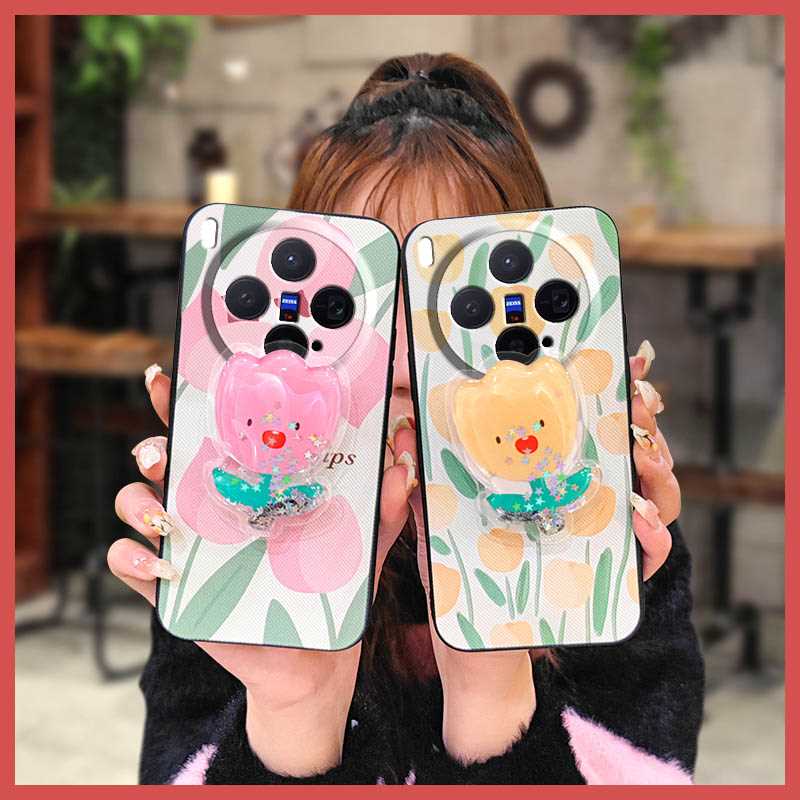 适用VIVO X300手机壳散热可爱创意流沙防尘青春奢华软壳动漫旋转