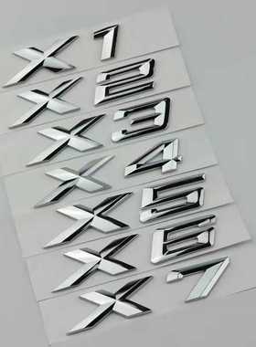 适用宝马X1X2X3X4X5X6X7改装车标后尾标排量标后尾箱车贴字标