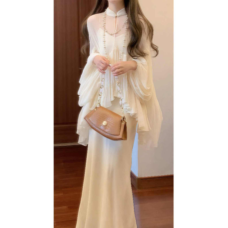 新中式套装清冷松弛感吊带连衣裙