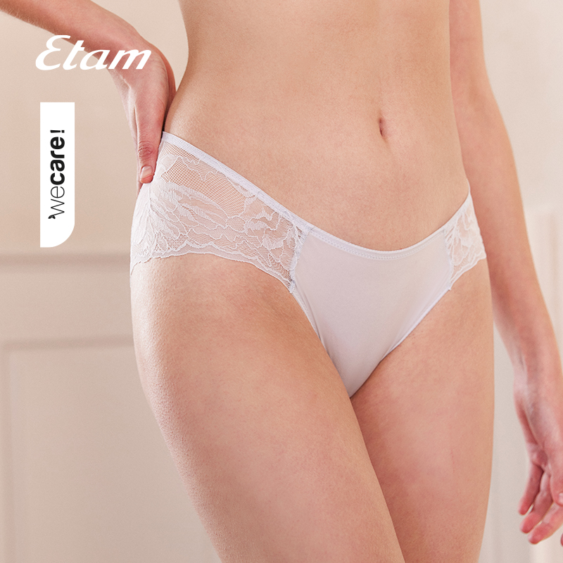 Etam蕾丝情人系列拼接低腰内裤