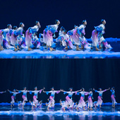 小桥流水我 家小荷风采舞蹈演出服儿童舞蹈服民族秧歌古典舞蹈服