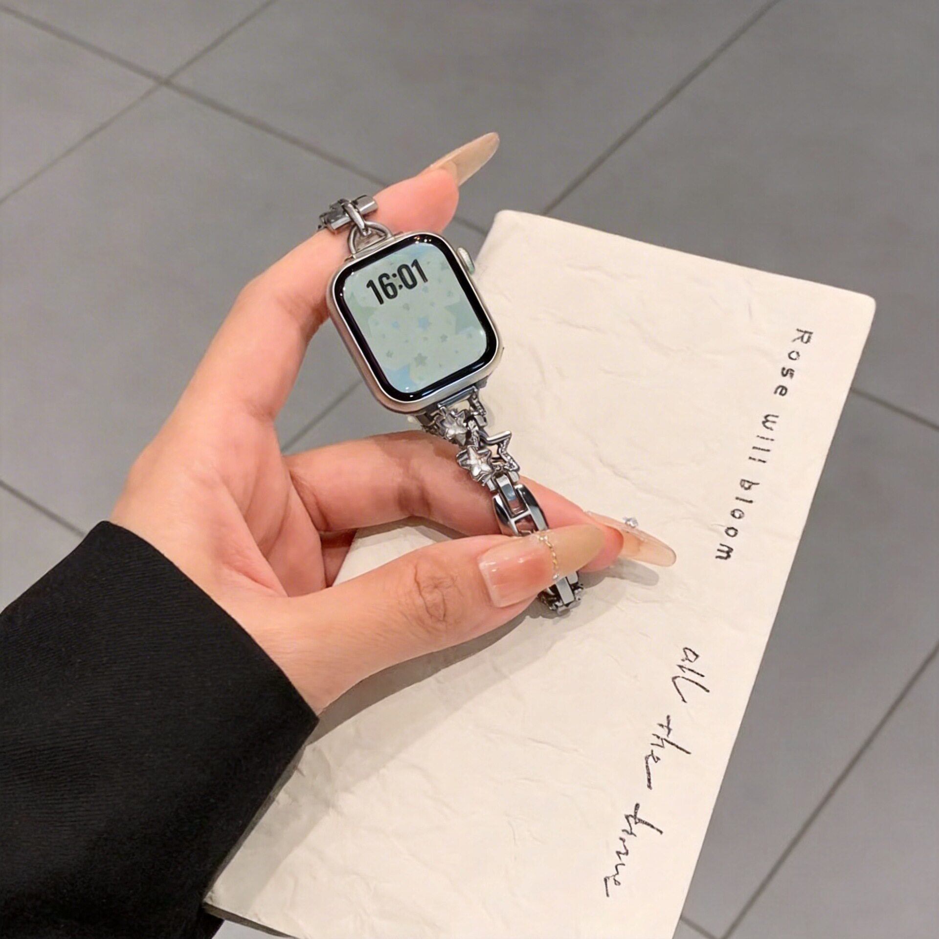 新款适用苹果iWatchs1-10锆石星星钻小米手环8/9PRO红米Watch4/5