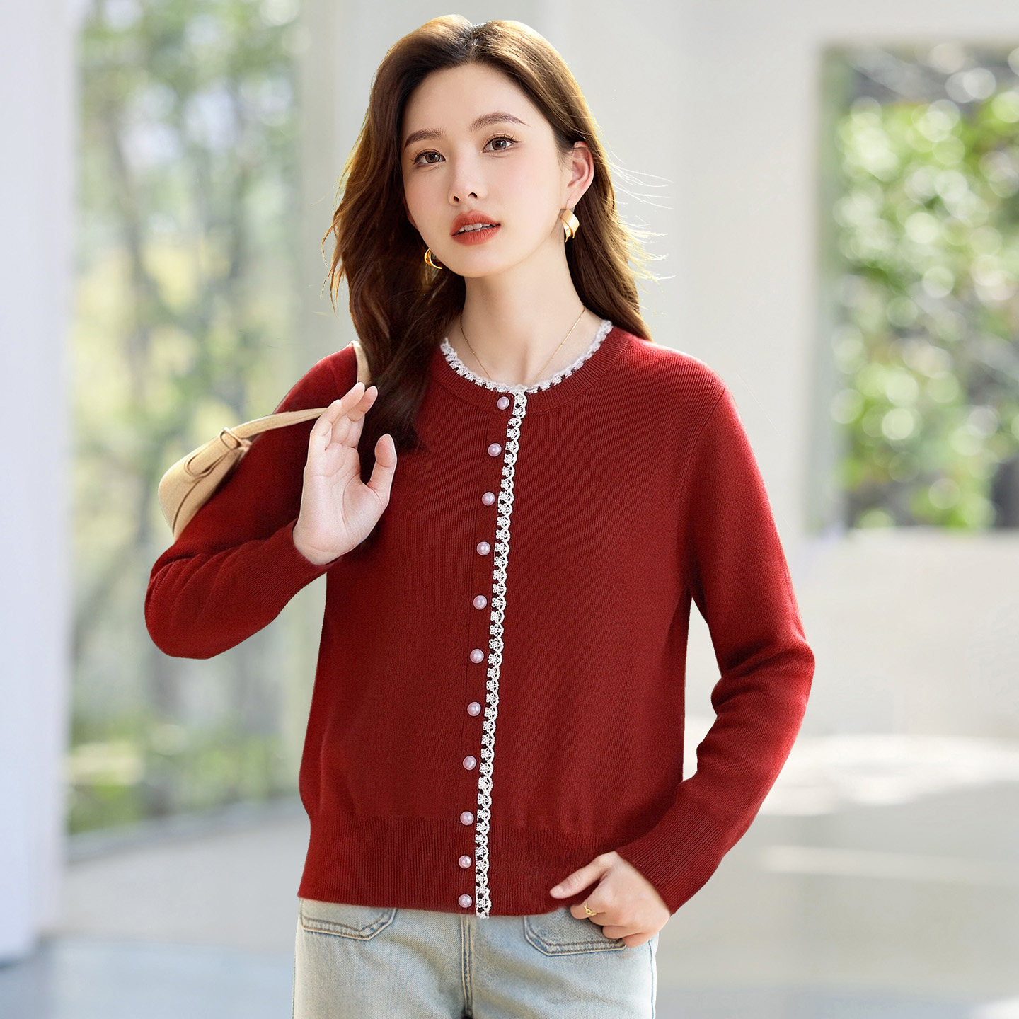 新年红色毛衣女针织衫2026新款秋冬女装本命年上衣内搭打底可外穿