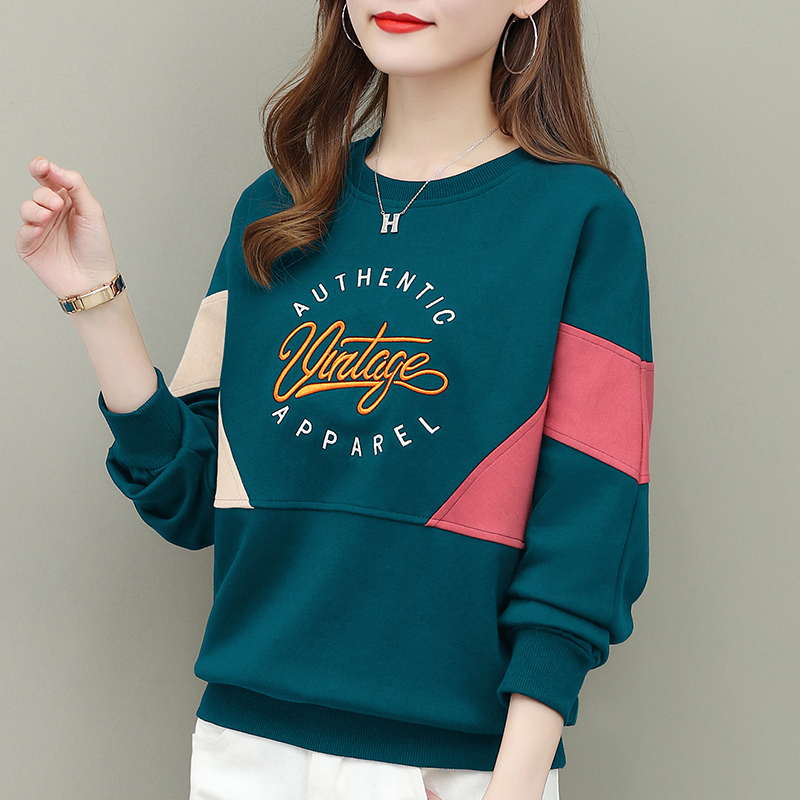 圓領女士衛衣春秋薄款寬松上衣