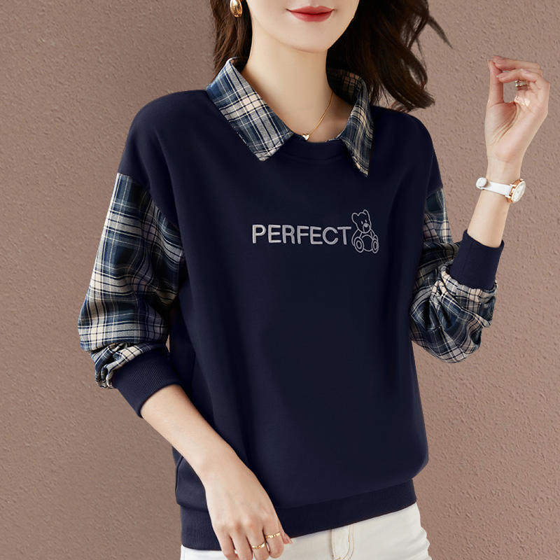 假两件polo领卫衣女春秋薄款2025年新款秋装爆款洋气时尚上衣外套