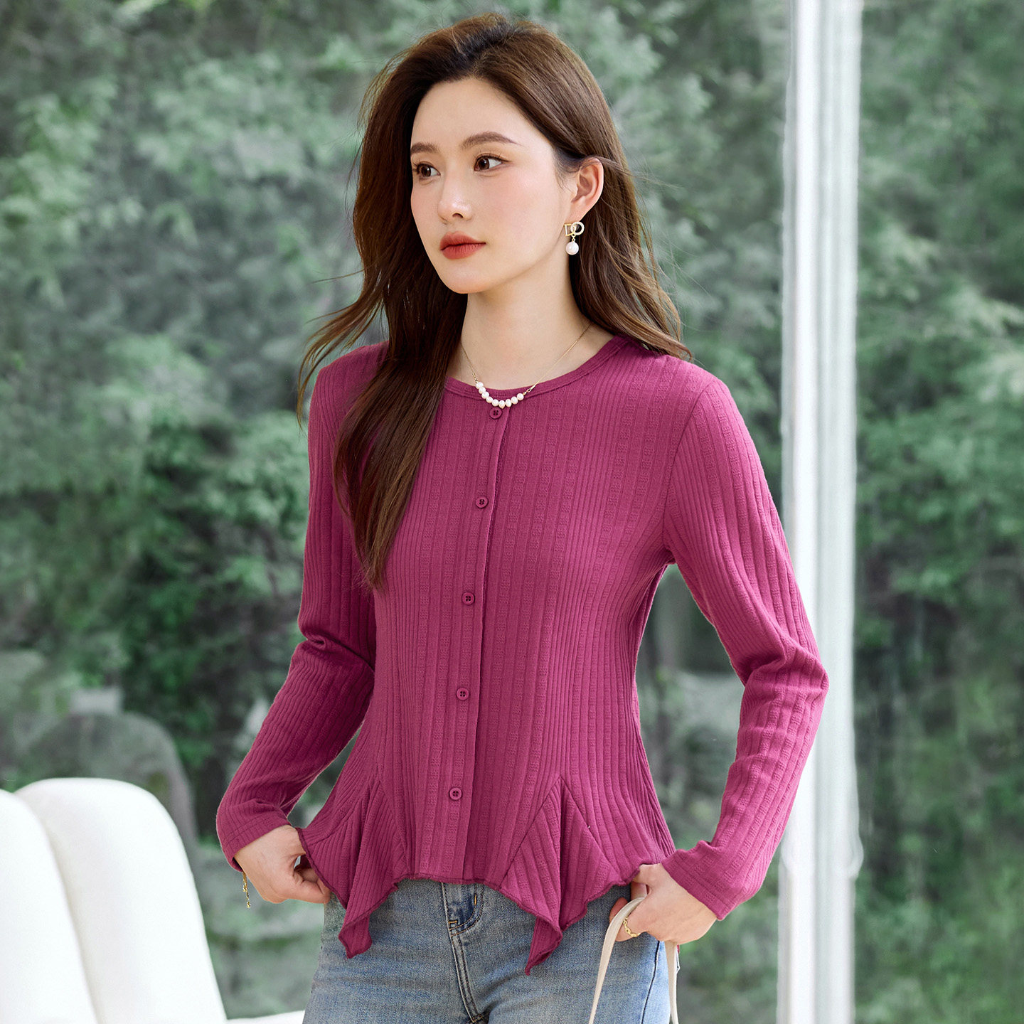 春秋长袖t恤女内搭可外穿打底衫2026新款高级感不规则设计感上衣