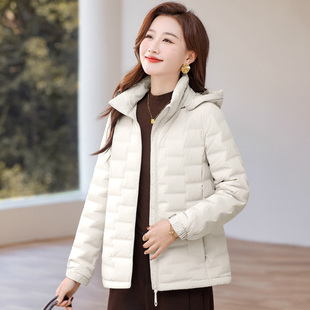 白鸭绒短款羽绒服女2025年新款冬季轻薄羽绒内胆白色保暖上衣外套