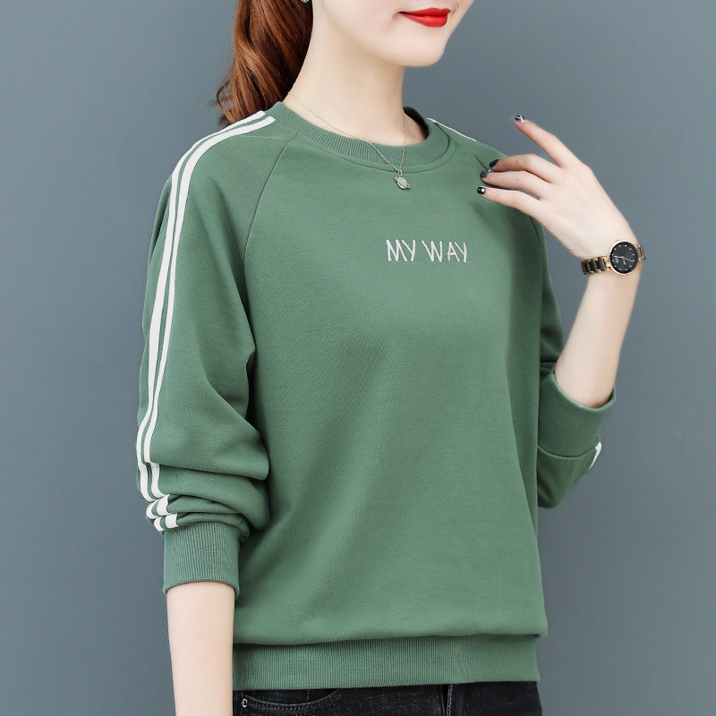 卫衣女装宽松韩版无帽2020新款秋季洋气春秋薄款圆领长袖上衣秋装