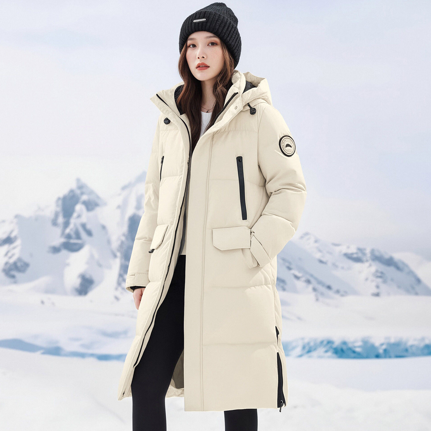 冬季中长款连帽羽绒服女2025年新款羽绒内胆长款保暖高充绒量外套