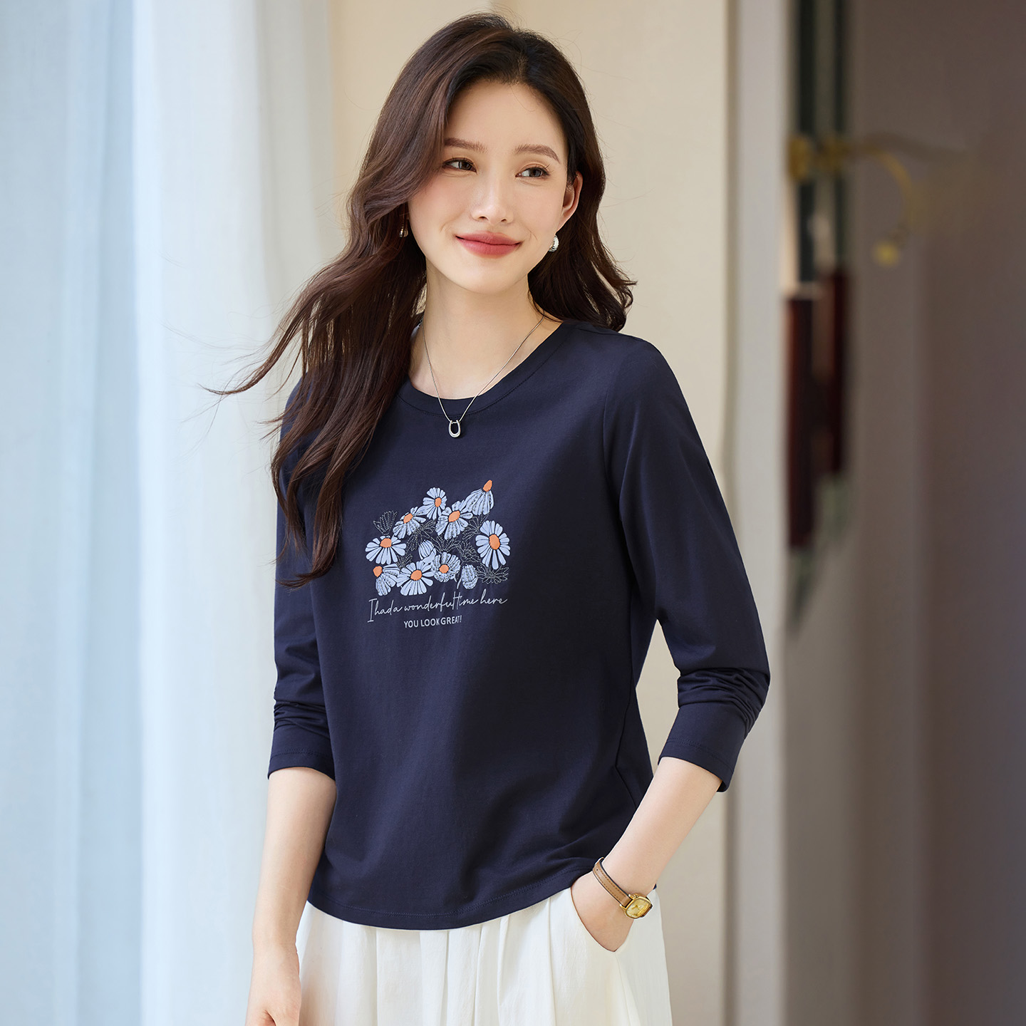 长袖t恤女秋季单穿可内搭打底衫