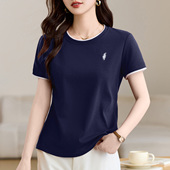t恤女2026新款 体恤衫 夏季 高端女装 正肩短袖 上衣洋气半袖 爆款 修身