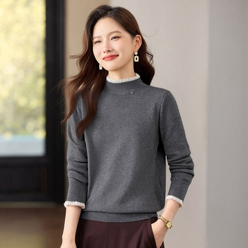 高领毛衣针织衫女打底上衣可外穿