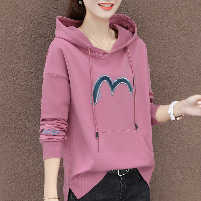 加厚保暖卫衣女春秋2023年新款春季大码女装上衣秋冬连帽加绒外套