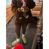 加绒加厚保暖打底瑜伽裤 大码 女冬季 老章和小胖PONGKIKI保命鲨鱼裤