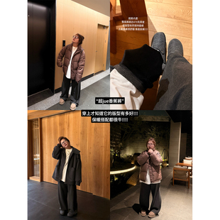 加绒宽松直筒休闲长裤 冬季 女大码 老章和小胖PONGKIKI超jue香蕉裤