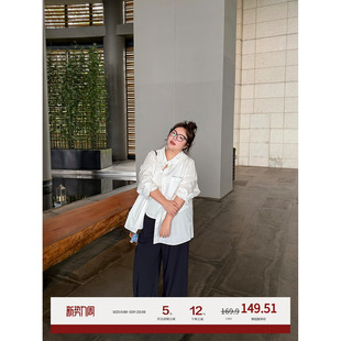 宽松百搭显瘦休闲直筒长裤 老章和小胖PONGKIKI经典 女大码 裤 夏 西装