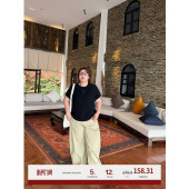 百搭显瘦全棉休闲裤 女大码 夏 长裤 老章和小胖PONGKIKI辣妹弯刀工装