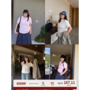 老章和小胖PONGKIKI纯棉绞花麻花大码胖mm宽松圆领女针织衫短袖