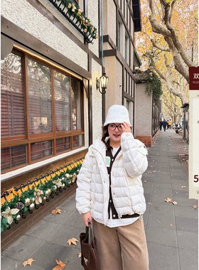 老章和小胖PONGKIKI云朵三星90白鸭绒羽绒服女大码冬季排骨羽绒衣