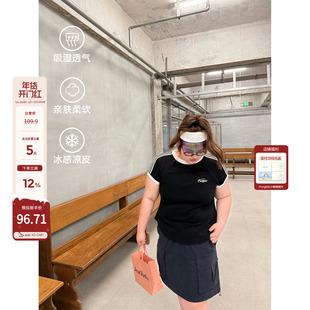 老章和小胖PONGKIKI美高运动杠杠T恤女短袖polo衫女修身短款上衣