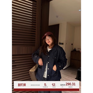 老章和小胖PONGKIKI极简原牛仔外套女大码 显瘦高级感亲肤上衣 春季