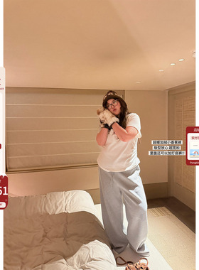 老章和小胖PONGKIKI超暖摇粒绒香蕉裤女大码保暖宽松百搭休闲裤冬