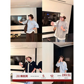 老章和小胖PONGKIKI哼哼小象假两件卫衣加厚宽松慵懒长袖 上衣女