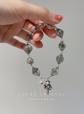 高品质天然绿幽手链女优化加色