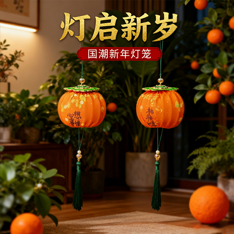 2026年直播专享新款柿子小灯笼新年装饰创意挂饰76号