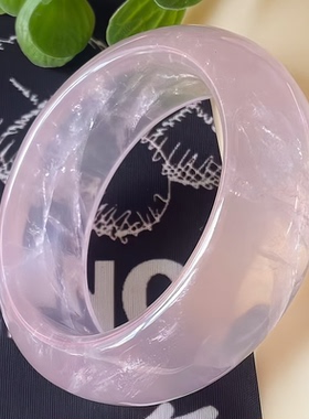 天然水晶手镯粉水晶手镯粉晶加宽手镯宽版内径58MM条宽26MM礼物女