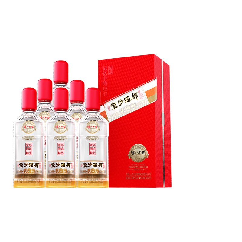 泸州老酒坊旗舰店老窖紫砂酒馆52度520ml*6瓶浓香型白酒宴席酒