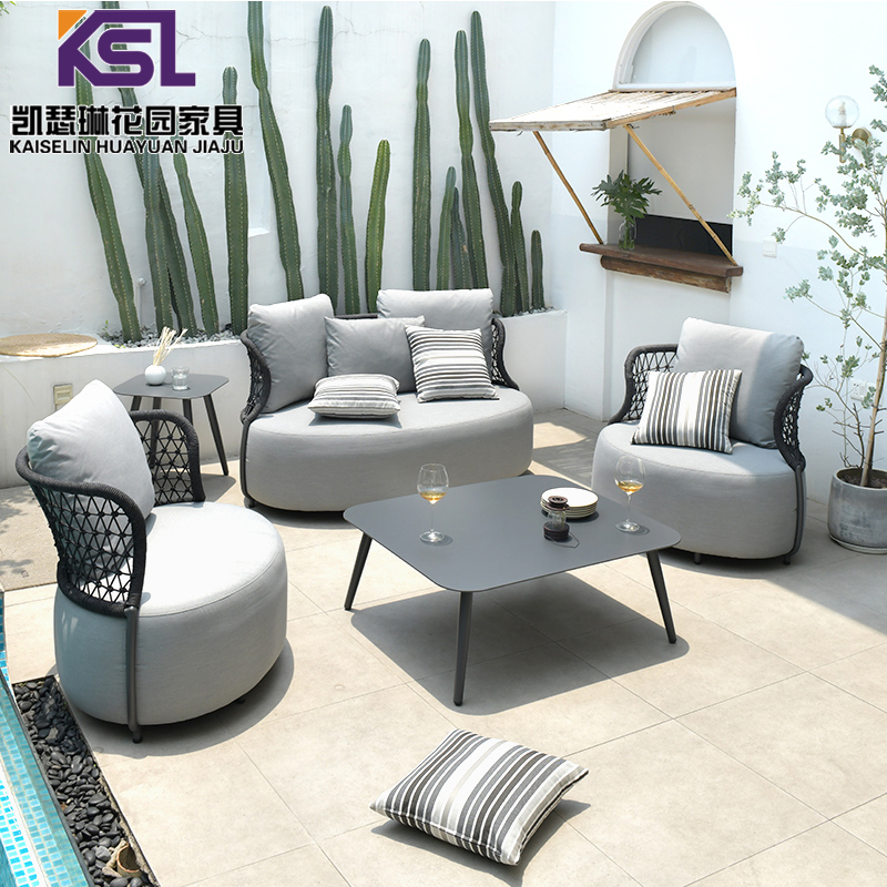 北欧现代家具室外花园柚木沙发