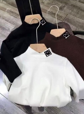 儿童德绒打底衫冬季保暖上衣潮流秋冬新款男女童休闲百搭长袖t恤