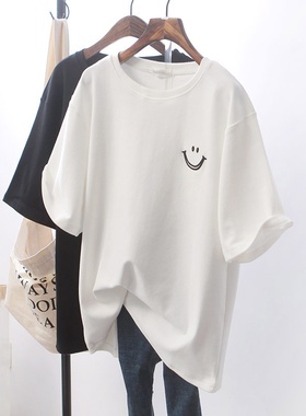 白色t恤女短袖2025夏季新款韩国宽松大码学生上衣服女ins