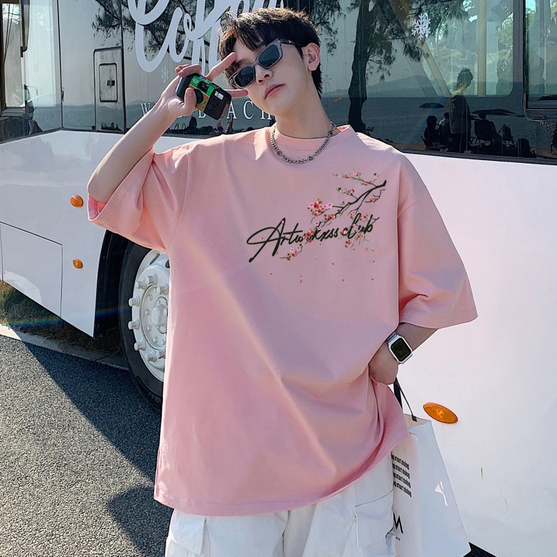 2025新款大码80-300斤国潮风纯棉短袖T恤男宽松休闲小众t恤上衣服